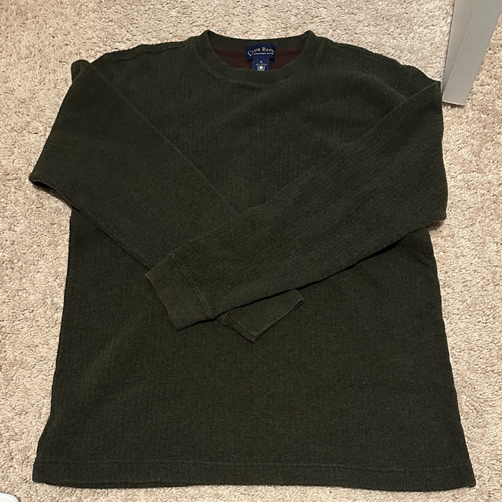 Men's 100% Cotton Green Sweater